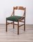 Vintage Italian Chairs in Wood and Velvet, 1960s, Set of 5, Image 2