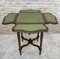 Table de Jeu Vintage en Noyer et Cuir Vert, 1960 2