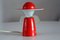 Rote Mid-Century Tischlampe von Temde, 1960er 1