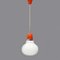 Bulb Shape Hanging Light in White Glass, 1970s 1