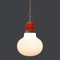 Bulb Shape Hanging Light in White Glass, 1970s, Image 9