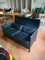 Vintage Molteni Black Leather Sofa, 1980s 2