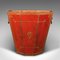 Antique English Paper Bin in Leather and Brass 1