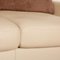 Sofá de tres plazas E200 de cuero crema, Imagen 3