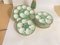 Plato para ostras grande y platos de cerámica verde y blanco, años 60. Juego de 7, Imagen 10