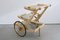 Carrito de servicio de cuero de cabra pintado de Aldo Tura, Italia, años 60, Imagen 2