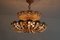 Lámpara de araña Hollywood Regency de latón y cristal de Peris Andreu, años 70, Imagen 5