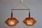 Danish Modern Teak Sisal Double Pendant Light Lamp from Temde, 1960s, Image 5