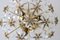 Hollywood Regency Chandelier with Flowers Brass Crystal from Palwa, 1970s 3