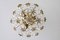 Hollywood Regency Kronleuchter mit Blumen Messing Kristallglas von Palwa, 1970er 5