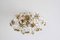 Hollywood Regency Chandelier with Flowers Brass Crystal from Palwa, 1970s 7