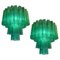 Italian Emerald Glass Chandeliers by Valentina Planta, Set of 2 1