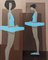 Blaue Ballerinas, 1950er, Öl auf Leinwand, Gerahmt 9