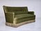 Danish 3-Seater Banana Sofa in Green Velour, 1970s 17