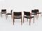 Model 80 Chairs in Patinated Black Leather by J.L. Moller for Models Fabrik, Denmark, 1960s, Set of 6 6