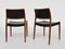 Model 80 Chairs in Patinated Black Leather by J.L. Moller for Models Fabrik, Denmark, 1960s, Set of 6 2