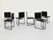 Model 91 Stackable Chairs in Black Leater by Mario Botta for Alias Limited, Italy, 1991, Set of 6 3