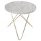 White Carrara Marble and Brass Mini O Table by Ox Denmarq, Image 1