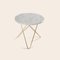 White Carrara Marble and Brass Mini O Table by Ox Denmarq 2