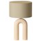 Ecru Ceramic Arko Table Lamp with Grey Olive Lampshade by Simone & Marcel 1