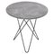 Grey Marble and Black Steel Tall Mini O Table by OxDenmarq 1