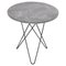 Grey Marble and Black Steel Tall Mini O Table by OxDenmarq, Image 1