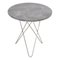 Tavolo Mini O alto in marmo grigio e acciaio di OxDenmarq, Immagine 1