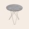 Hoher Mini O Tisch aus grauem Marmor & Stahl von OxDenmarq 2