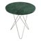 Tavolino O alto in marmo verde e acciaio di OxDenmarq, Immagine 1