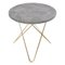 Grey Marble and Brass Mini O Table by OxDenmarq 1