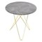 Grey Marble and Brass Tall Mini O Table by OxDenmarq 1