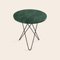 Grande Table Mini O en Marbre Vert Indio et Acier Noir par OxDenmarq 2
