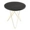 Black Slate and Brass Tall Mini O Table by OxDenmarq 1