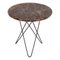 Brown Emperador Marble and Black Steel Tall Mini O Table by OxDenmarq 1
