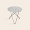 White Carrara Marble and Steel Mini O Table by OxDenmarq 2