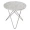 White Carrara Marble and Steel Mini O Table by OxDenmarq 1