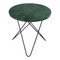 Table Mini O en Marbre Vert Indio et Acier Noir par OxDenmarq 1