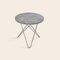 Grey Marble and Steel Mini O Table by OxDenmarq, Image 2