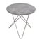Grey Marble and Steel Mini O Table by OxDenmarq, Image 1