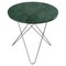 Table Mini O en Acier et Marbre Vert Indio par OxDenmarq 1