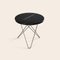 Table Mini O en Marbre Marquina Noir et Acier par OxDenmarq 2