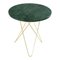 Green Indio Marble and Brass Tall Mini O Table by OxDenmarq 1