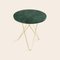 Grande Table Mini O en Laiton et Marbre Vert Indio par OxDenmarq 2