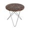 Brown Emperador Marble and Steel Mini O Table by OxDenmarq 1