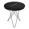 Schwarzer hoher Mini O Tisch aus Marquina Marmor & schwarzem Stahl von OxDenmarq 1
