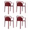 Classe Burgundy Chairs by Mowee, Set of 4 1