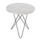 White Carrara Marble and Black Steel Tall Mini O Table by OxDenmarq 1