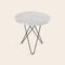 White Carrara Marble and Black Steel Tall Mini O Table by OxDenmarq, Image 2