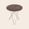 Brown Emperador Marble and Steel Tall Mini O Table by OxDenmarq 2