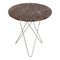 Brown Emperador Marble and Steel Tall Mini O Table by OxDenmarq 1